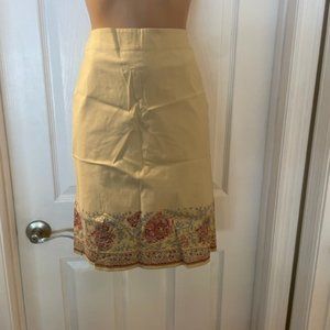 NWT New $79 Ann Taylor Khaki/Burgundy Print Skirt sz 2